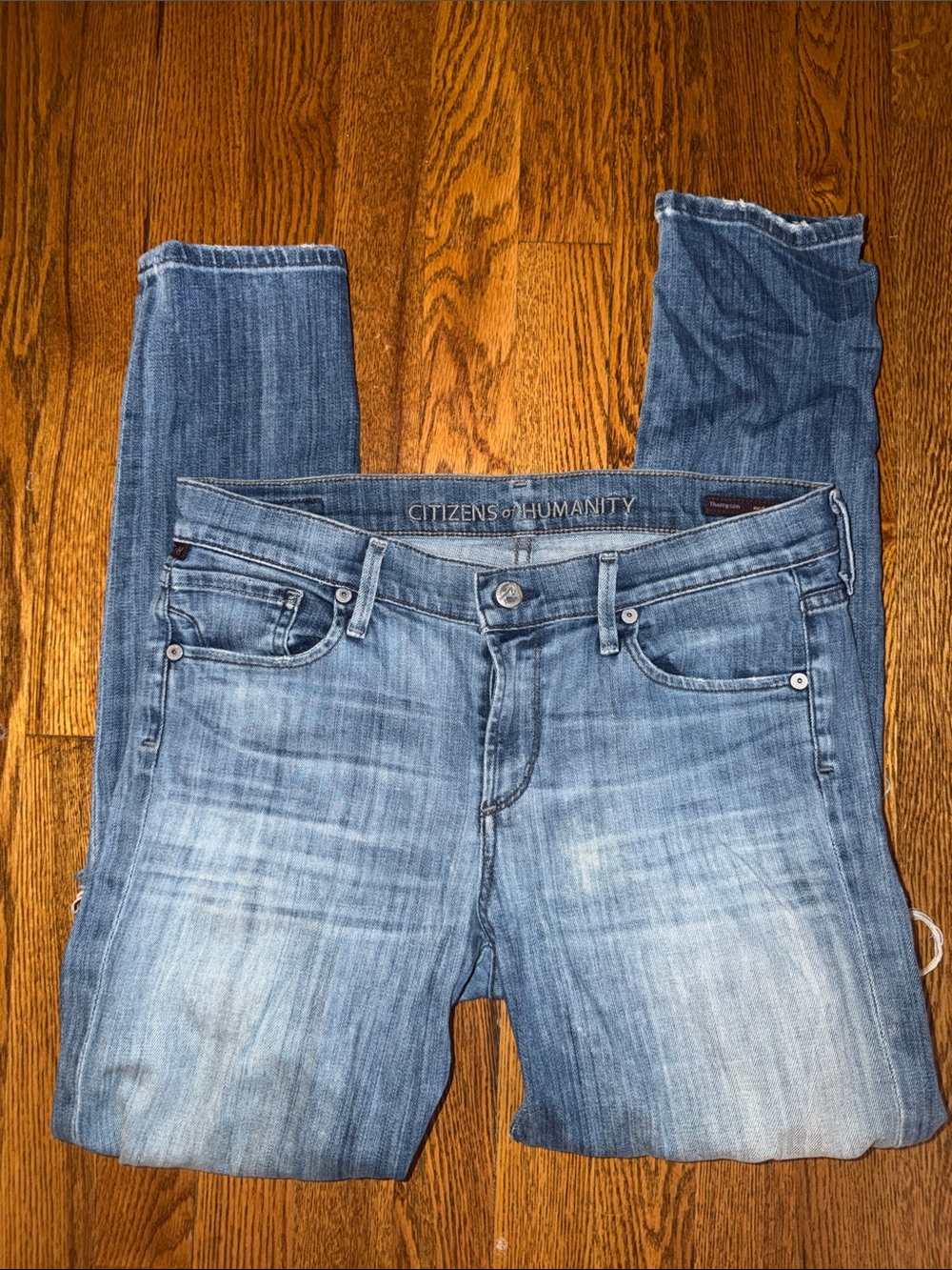 Citizens Of Humanity Light Wash Distressed Skinny Jeans Medium Rise